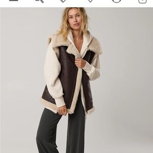 Aerie faux leather Sherpa vest